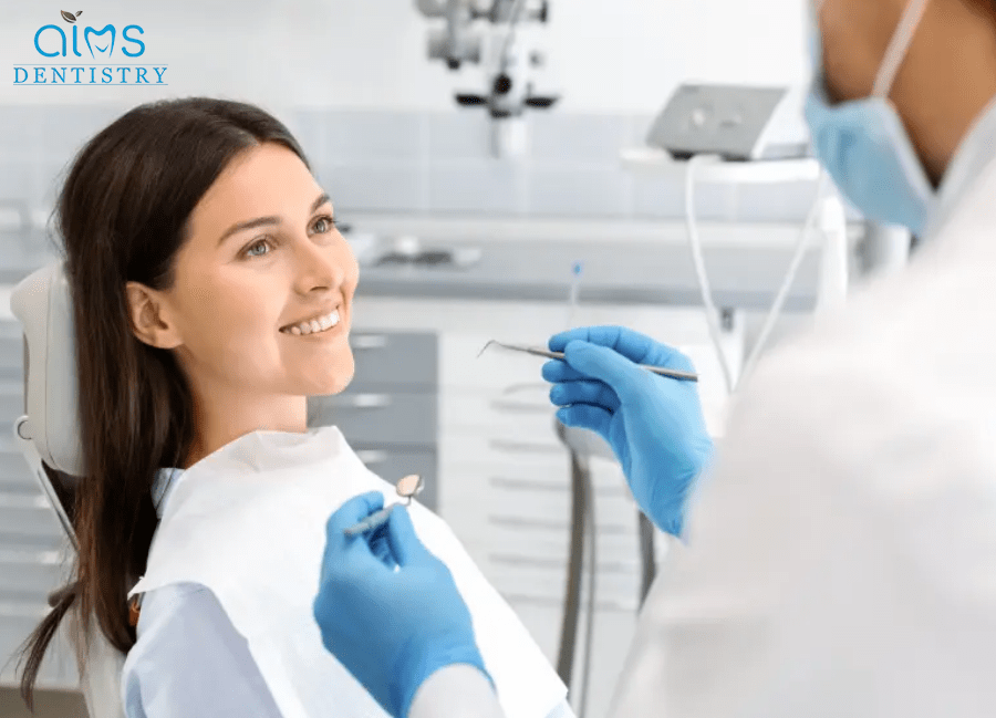 Woman at dental appointment