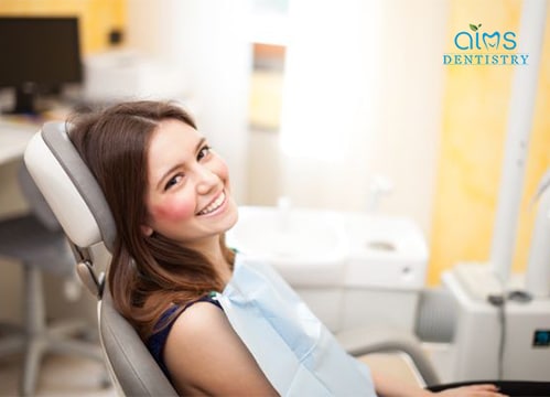 Woman at dental appointment