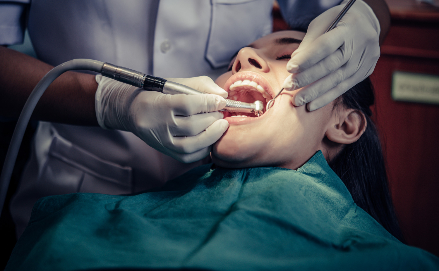 Patient undergoing a root canal